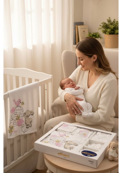 Kız Bebek Kanaviçe Işlemeli 10'lu Yenidoğan Hastane Çıkışı