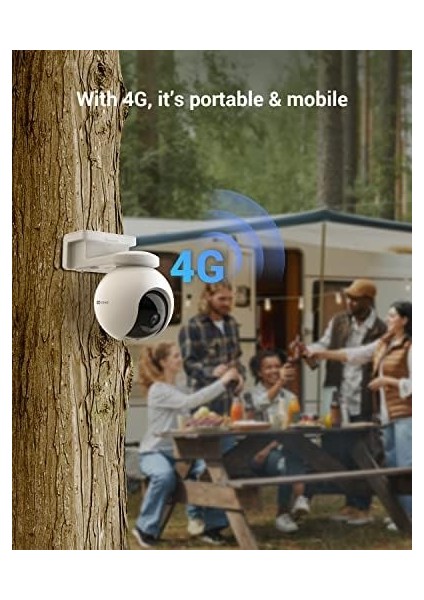 Eb8 4g Lte 2k Kablosuz Dış Mekan Kamerası 10400MAH Pil ile Otomatik Izleme, Kişi Algılama, Renkli Gece Görüşü, Iki Yönlü Ses, Dahili S, Wi-Fi Desteklemez modelleri