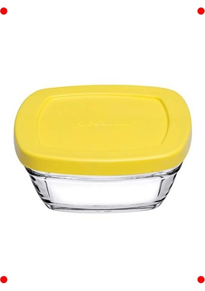 4 Parça Cam Saklama Kabı Seti - Renkli Kapaklı 310 cc modelleri