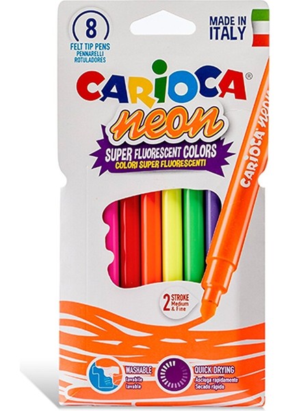 Neon Yıkanabilir Keçeli Boya Kalemi 8 Li 1 Adet