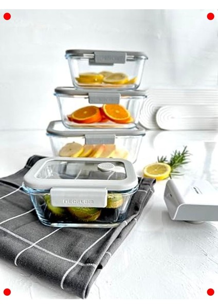 5'li Set Cam Saklama Kabı