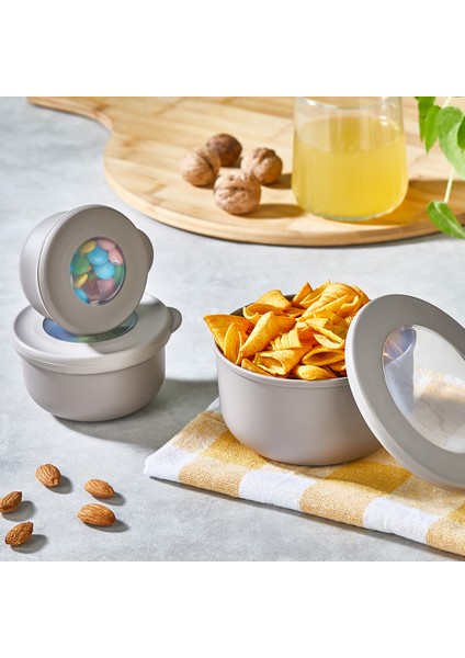 3 Boy Sızdırmaz Saklama Kabı Bpa Içermez Okul Kamp Piknik Çanta Saklama Kabı L-00957 100-250-500 ml