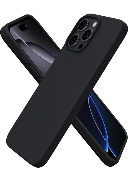 ile Uyumlu, Ince Sıvı Silikon 3 Katmanlı Tam Kaplamalı Yumuşak Jel Kauçuk Darbeye Dayanıklı Telefon Kılıfı, Çizilmez Mikrofiber Astarlı Koruyucu Kılıf, Siyah