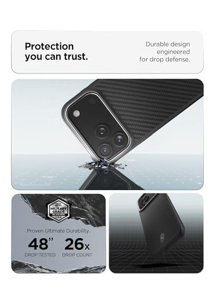 17 Pro Max ile Uyumlu Magsafe Kılıf Enzo Aramid T Kamera Butonu Hava Kanalı Teknolojisi Askeri Sınıf Koruma Magfit Silver Dokulu Yüzey Kapak - ACS09905 modelleri