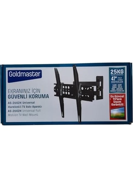 60 Inç&apos;e Kadar (Yeni Nesil Tv) Uyumlu Hareketli LCD LED Televizyon Askı Aparatı 60" E Kadar ve 30 kg Ultra Ince ve Normal Led/lcd Tv&apos;lerle Uyumludur AS-2642H fiyatları