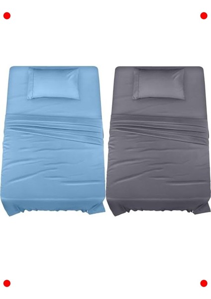 2 Adet Tek Kişilik Lastikli Çarşaf ve Yastık Kılıfı Seti
