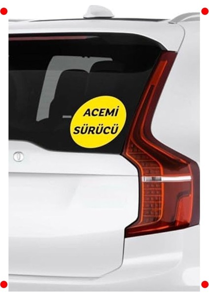 Acemi Sürücü Sticker 15X15 cm - Sarı Siyah