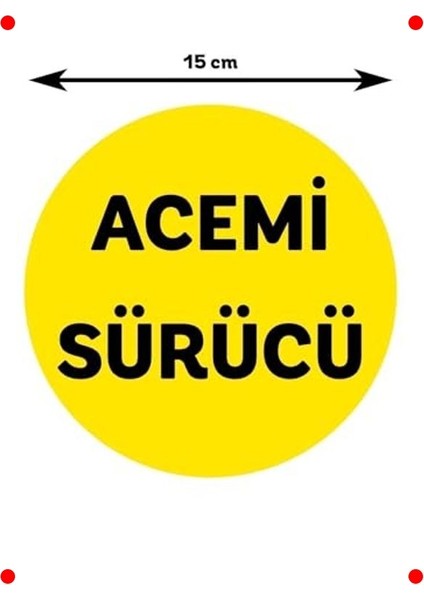 Acemi Sürücü Sticker 15X15 cm - Sarı Siyah fiyatları