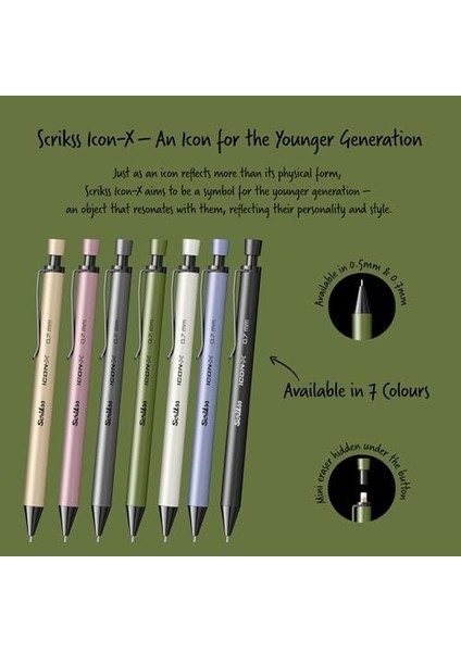 -X Metal Versatil 0.7 mm Yeşil modelleri