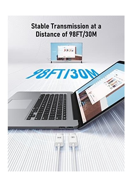 HDMI Kablosuz, Kablosuz HDMI Verici ve Alıcı, 5g/2.4g HDMI Kablosuz Aktarım, 164 Ft/50 M HDMI Kablosuz, Dizüstü Bilgisayardan Hdtv/projektör/monitöre Video Akışı Için (Beyaz) fiyatları