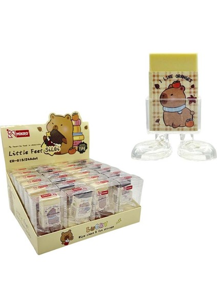 ER-813 Lucky Bear Little Feet Chocolate Silgi 24LÜ Kt fiyatları
