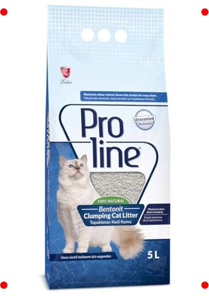 Kokusuz Doğal Bentonit Kedi Kumu 5 Litre