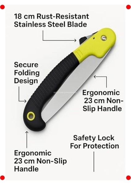 Katlanır Budama Testeresi, Güvenlik Kilitli, 18 cm Bıçak modelleri