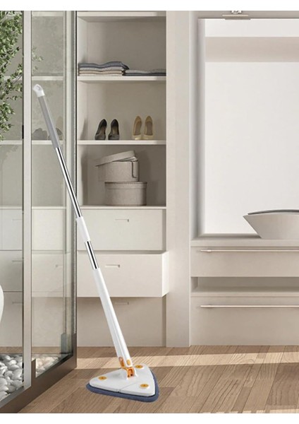 Kendinden Sıkmalı Üçgen Mop (Beyaz)