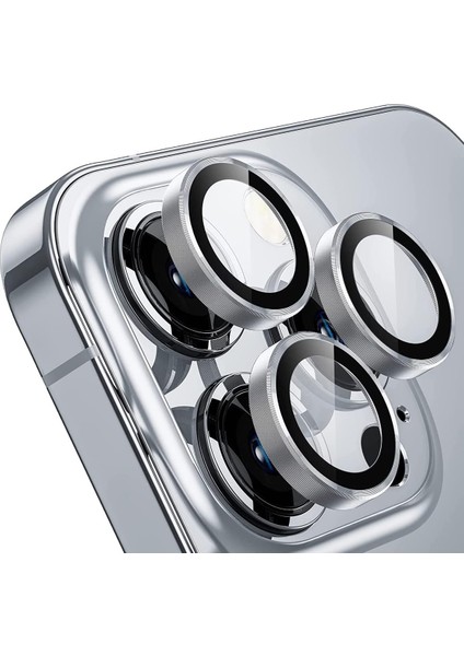 Labs 14 Pro Max / 14 Pro Screen Protector 9h Safir Cam Kamera Metal Lens, Gümüş