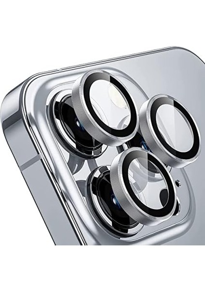 Labs 14 Pro Max / 14 Pro Screen Protector 9h Safir Cam Kamera Metal Lens, Gümüş modelleri