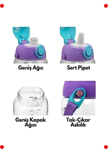 Kılıflı Askılı Tritan Çocuk Matarası - 700ML indirimleri