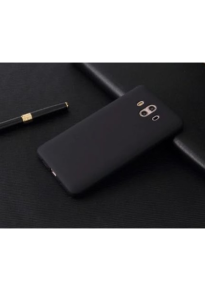 Mate 10 Uyumlu Sert Rubber Silikon Kılıf (Siyah)