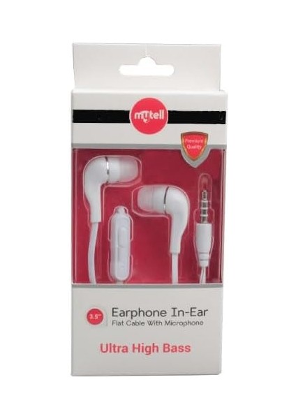 Mytell Kulaklık Mikrofonlu 3,5 mm (Beyaz)