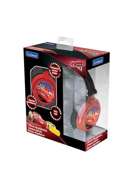 Pixar Arabalar Mcqueen Kulaklık, Sınırlı Ses Gücü, Katlanabilir ve Ayarlanabilir, Kırmızı/siyah, HP010DC fiyatları