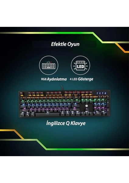 GK100F Mekanik Gaming Oyuncu Klavye Mavi Switch Q fiyatları