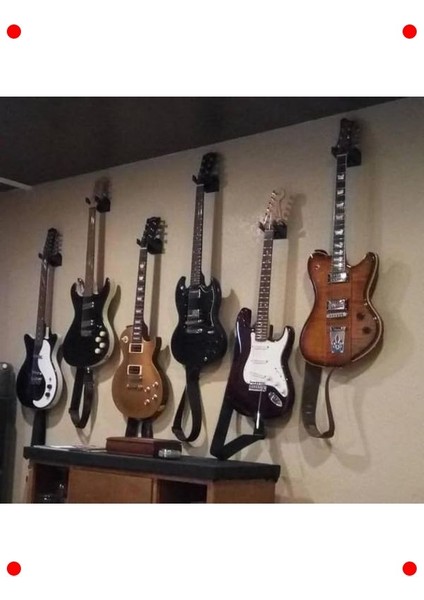 Evrensel Gitar Duvar Askısı - Sağlam ve Şık (Siyah)