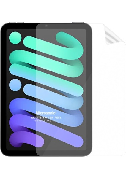 iPad Mini 7 (A2993-A2995) Kağıt Dokulu Mat Ekran [ipad Mini 7 ile Uyumlu Ekran - Şeffaf]