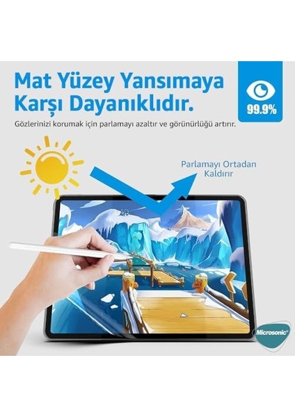 iPad Mini 7 (A2993-A2995) Kağıt Dokulu Mat Ekran [ipad Mini 7 ile Uyumlu Ekran - Şeffaf] fiyatları