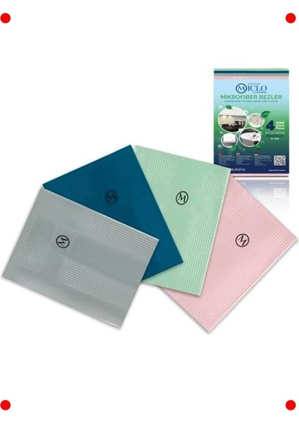 Mikrofiber Temizlik Bezi - 4'lü Paket Somon