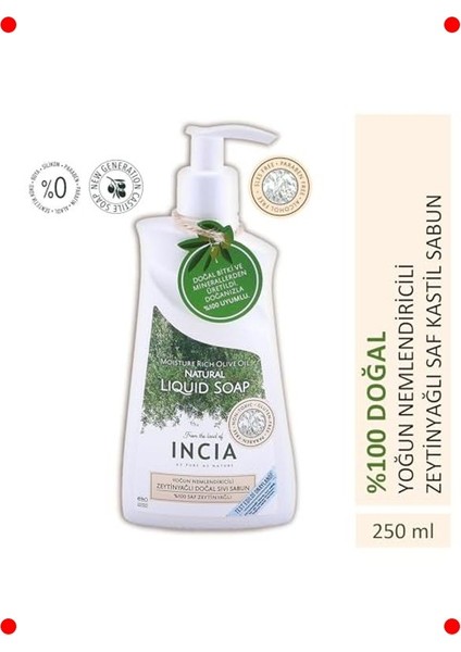 Doğal Sıvı Kastil Sabun - Zeytinyağlı, Vegan 250 ml fiyatları