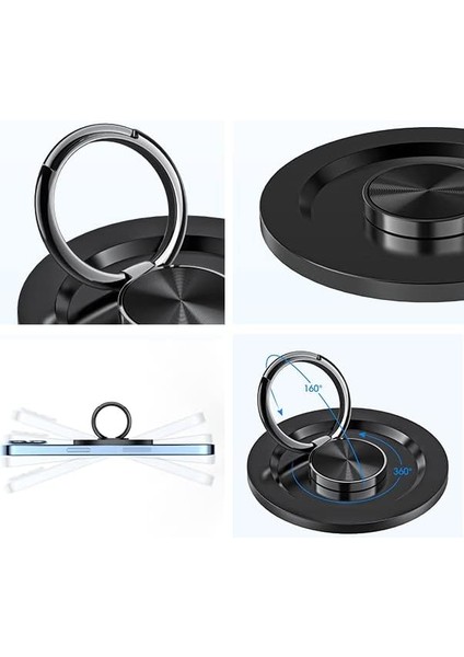 Manyetik Yüzük Tutucu BL25,, Selfie Yüzüğü, Siyah modelleri