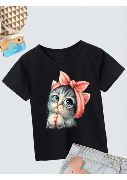 Çocuk Unisex Baskılı T-Shirt - Siyah fiyatları