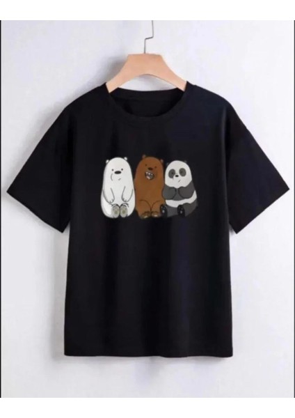 Çocuk Unisex Baskılı T-Shirt - Siyah modelleri