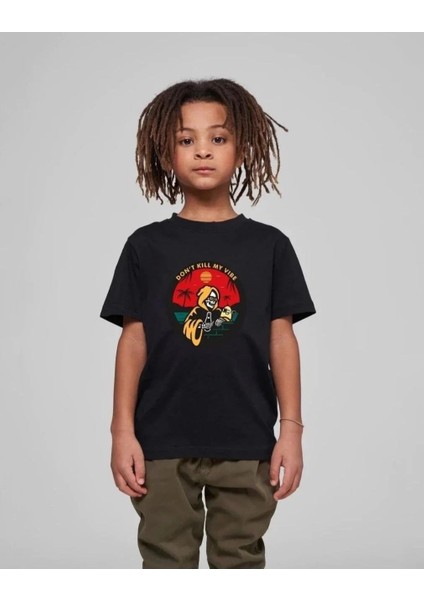 Çocuk Unisex Baskılı T-Shirt - Siyah modelleri
