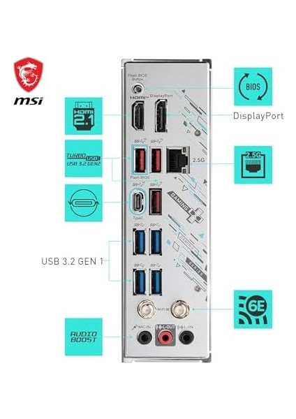 MB B650M Gamıng Wıfı Am5 Ddr5 7200MHZ(OC) HDMI Dp M.2 Usb3.2 2.5g Lan Wı-Fı 6e Matx modelleri