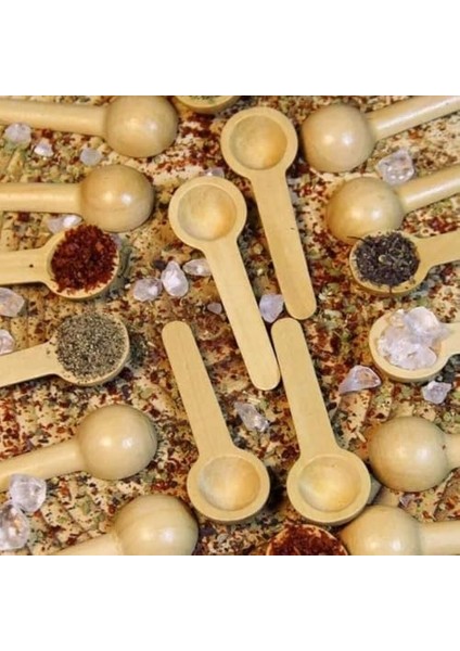 Ahşap Mini Kaşık Seti, Ölçü Kaşığı, 6 Parça Kaliteli, (3 Büyük, 3 Küçük) modelleri