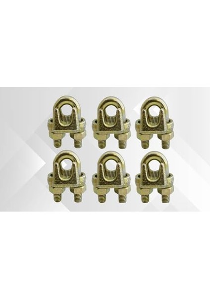 Halat Kelepçesi, 6mm A Tipi, Sarı Galvaniz Kaplama, (6 Adet) modelleri