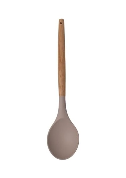 Bambu Saplı Silikon Servis Kaşığı, Bambu Uzun Silikon Servi Kaşığı 27CM 3 Renk Seçenekli (Taba) modelleri