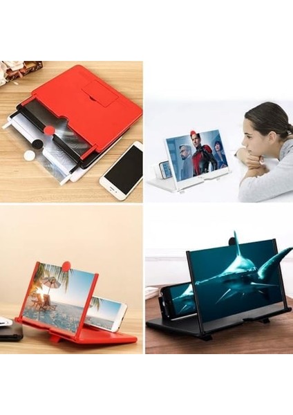 Telefon ve Tablet Ekran Büyütücü Aparat Kırmızı fiyatları
