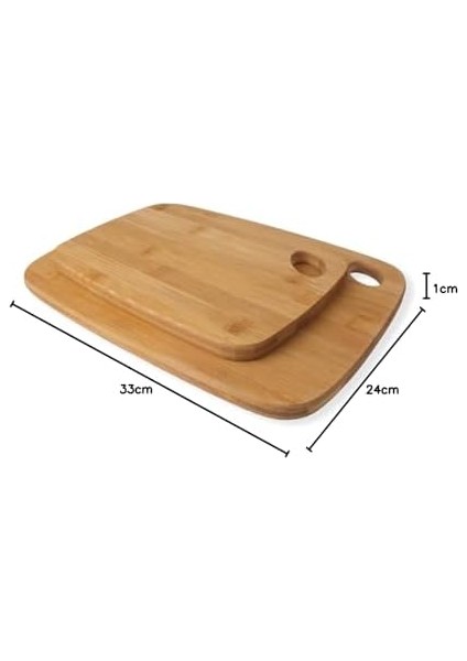 2&apos;li Bambu Kesme Tahtası Dikdörtgen Özel Tasarım, Bambu Kesme Tahtası - Büyük 33X24X1CM Küçük 28X20X1CM modelleri