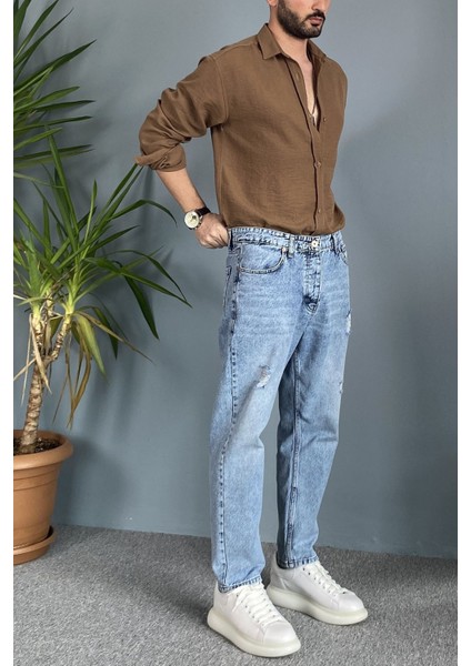 %100 Pamuk Oversize Uzun Kollu Keten Gömlek indirimleri