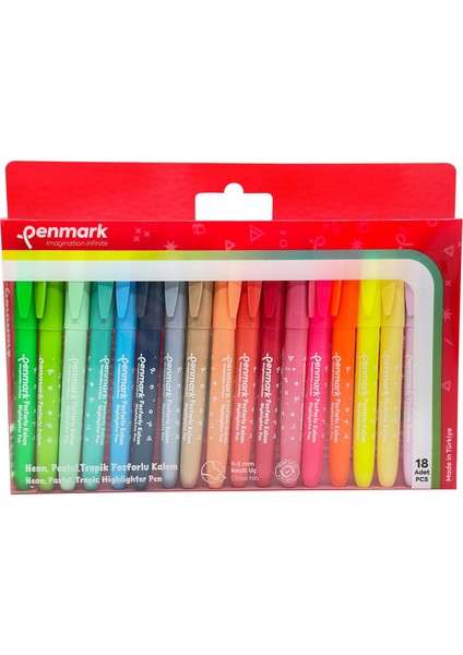 Tipi Fosforlu 18&apos;li Bristol Neon ve Pastel ve