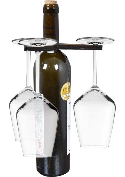 Ahşap Şarap Kadehliği 3&apos;lü