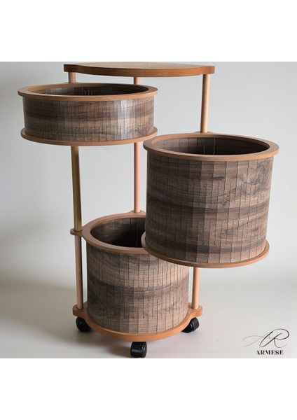 3 Katlı Ahşap Sebzelik Şık Tasarım Patates, Soğan ve Sarımsak Için Organizer Zeytuni fırsatları