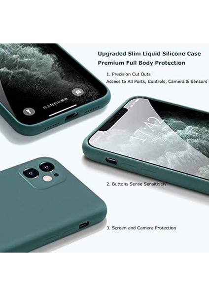 11 ile Uyumlu Kılıf Içi Kadife Lansman Silikon Kılıf Şok Emici Full Kasa Koruma Sağlayan (Koyu Yeşil) fiyatları