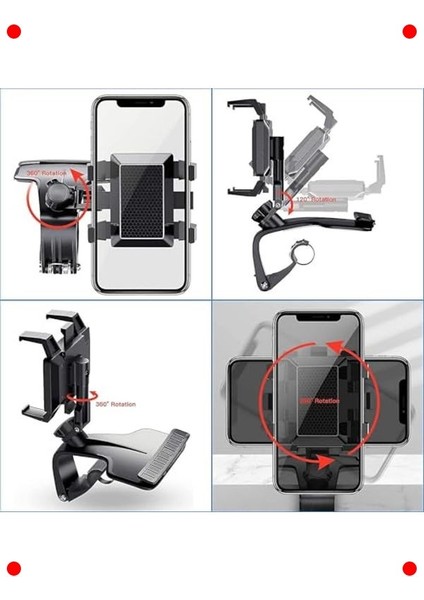 Torpido Üstü Numaratörlü Dönebilen Telefon Tutucu modelleri