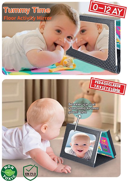 Tummy Time Zeka Kartları Güvenli Bebek Aynası fiyatları