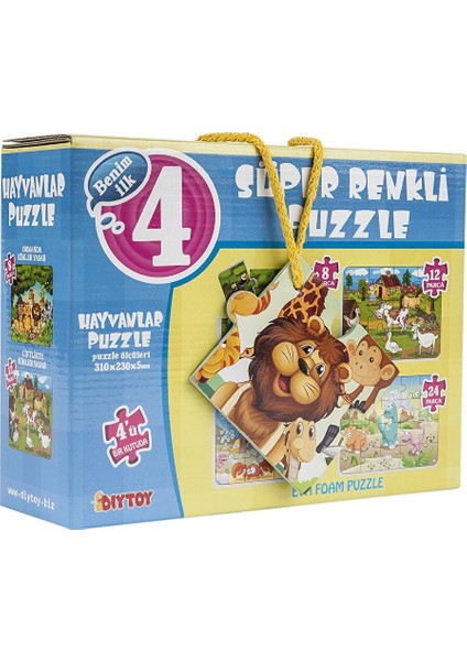 Dıy Toy Hayvanlar Süper Renkli Puzzle 4ü 1 Kutuda fiyatları