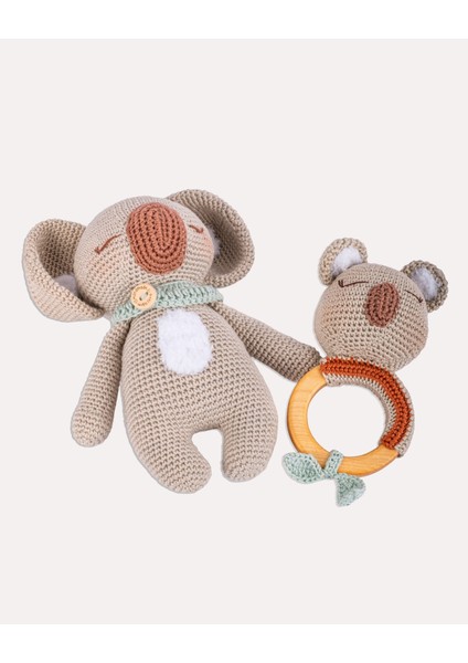 Hugsy Koala Amigurumi 2'li Set Oyuncak ve Çıngırak