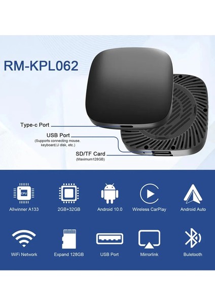 Wireless Carplay Android Araba 4 Çekirdekli Akıcı Fullhd 1080P Wifi 2.4/5g 2GB/32GB indirimleri